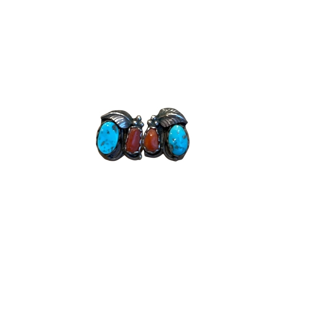 Vintage Navajo classic silver and turquoise earrings